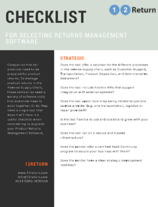 Checklist returns software